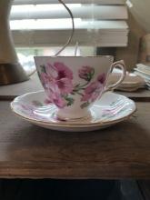 Floral Teacup Candle Pink Petunias