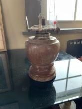 Vintage Wooden Oil Lamp Base