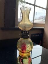 Amber Tint Oil Lamp with Painted Colors