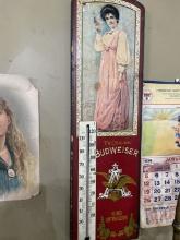 Victorian Budweiser Thermometer Sign
