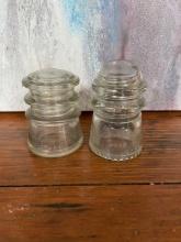 Pair of Clear Glass Insulators