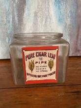 Pure Cigar Leaf Glass Tobacco Jar