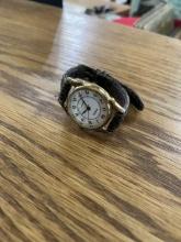 Fossil Watch with Gold Case & Black Band