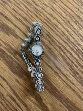 Sundial Quartz Watch with Heart Link Band