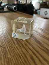 3D Laser-Etched Crystal Block â€“ Rooster