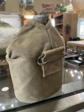 Vintage Canvas Canteen with Metal Cap