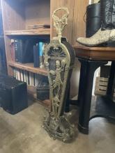 Ornate Art Deco Cast Iron and Brass Fireplace Fender