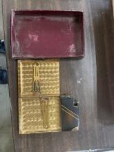 Gold Interior Black Enamel Lighter