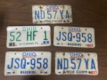 Ohio License Plate Lot (x5)