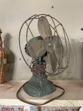 Antique Green Oscillating Fan