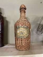 1949 Alado Wicker-Wrapped Wine Bottle