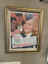 Framed Chesterfield Cigarette Ad
