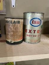 Sinclair Grease and Esso Motor Oil Cans