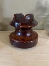 Brown Ceramic Telegraph/Power Line glass Insulator