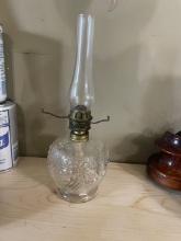 Vintage Pressed Glass Oil Lamp