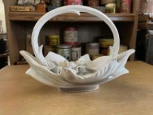 Porcelain Basket with Floral Detail