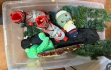 Plastic Bin with Assorted Items