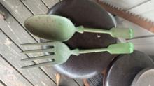 Oversized Metal Fork and Spoon