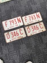 Lot of 4 vintage license plates wall art