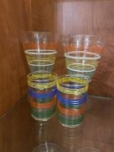 Set of 4 Striped Retro Glasses