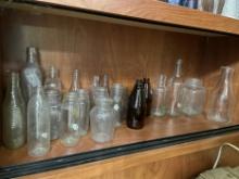 Vintage Clear and Amber Bottles Assortment