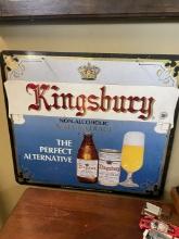 Vintage Kingsbury Non-Alcoholic Beer Sign