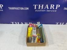 3/8 Sockets SAE , vise grips, ratchet and Misc