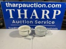 2 Ironstone pots