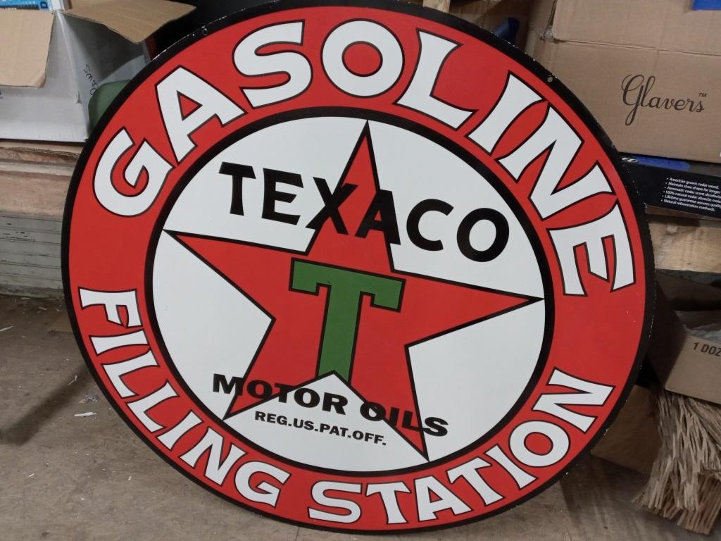 3 1/2 foot double sided porcelain Texaco sign