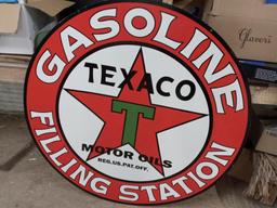 3 1/2 foot double sided porcelain Texaco sign