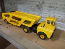 Tonka tuck and car trailer