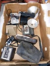 Box lot old cameras