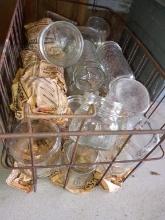 Metal crate ball jars and glass lids
