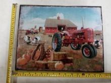 Farmall Farm scene metal sign