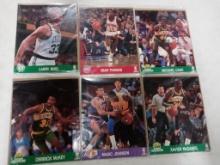 6 NBA Hoops Action Photos Larry Bird, Isiah Thomas, Michael Cage, Xavier McDaniel, Magic Johnson, De