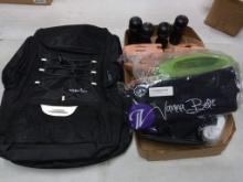 Box lot includes back pack, s&p shakers, etc