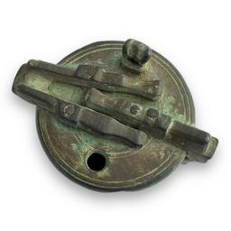 Unusual 17th Century Bronze Barrel-Shaped Locked Weight Container