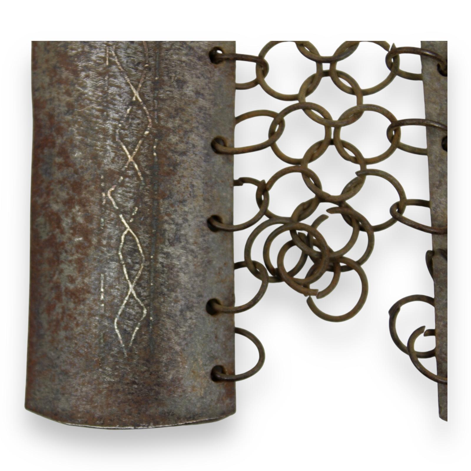 Indian / Persian 19th C Bazu-Band Arm Guard Armor Gold & Silver Inlays