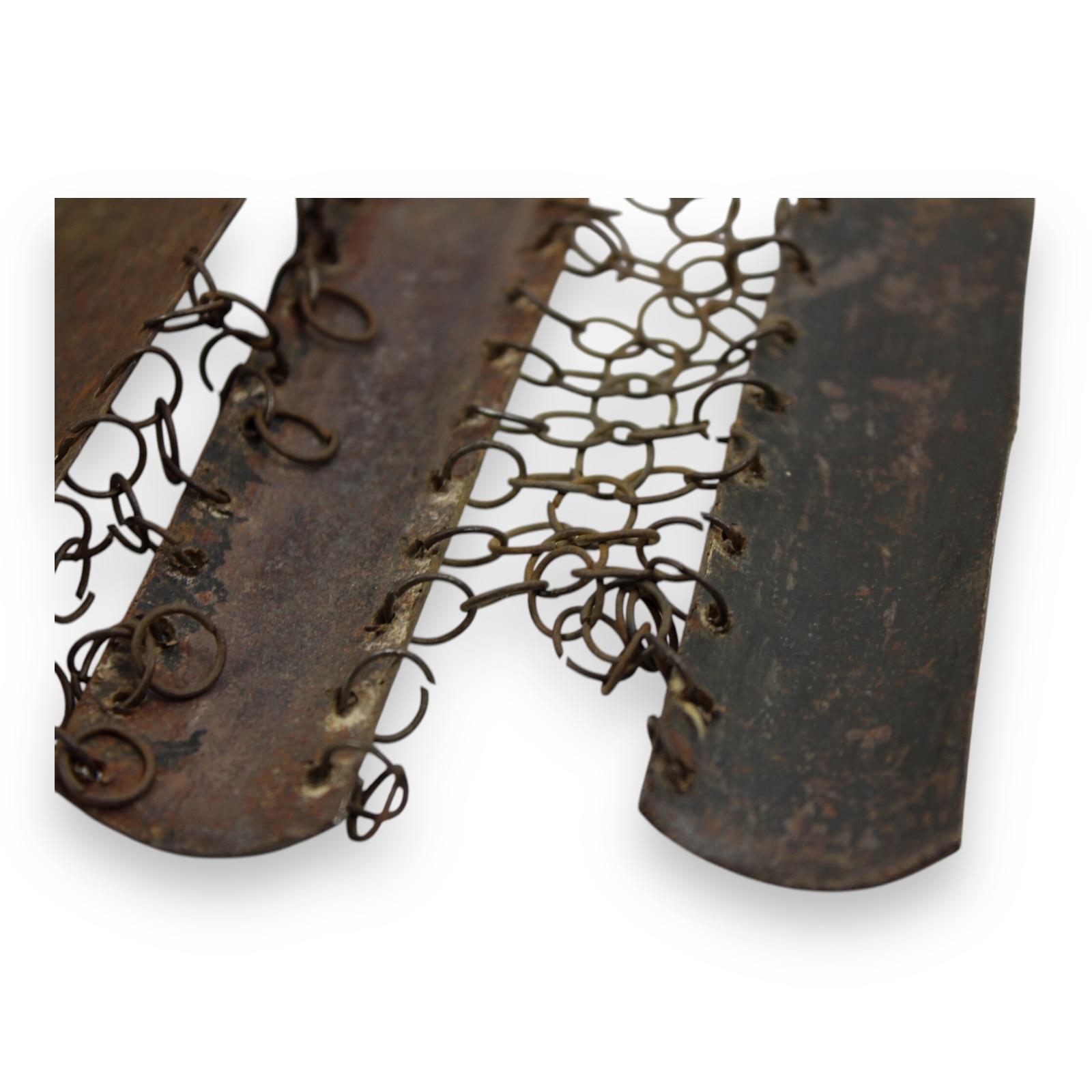 Indian / Persian 19th C Bazu-Band Arm Guard Armor Gold & Silver Inlays