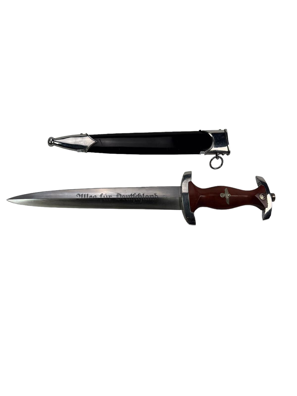 German WW2 Third Reich SA (Sturmabteilung) NSKK Dagger with Sheath and "DRGM" Assman marked hanger