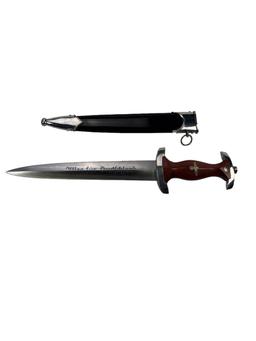 German WW2 Third Reich SA (Sturmabteilung) NSKK Dagger with Sheath and "DRGM" Assman marked hanger