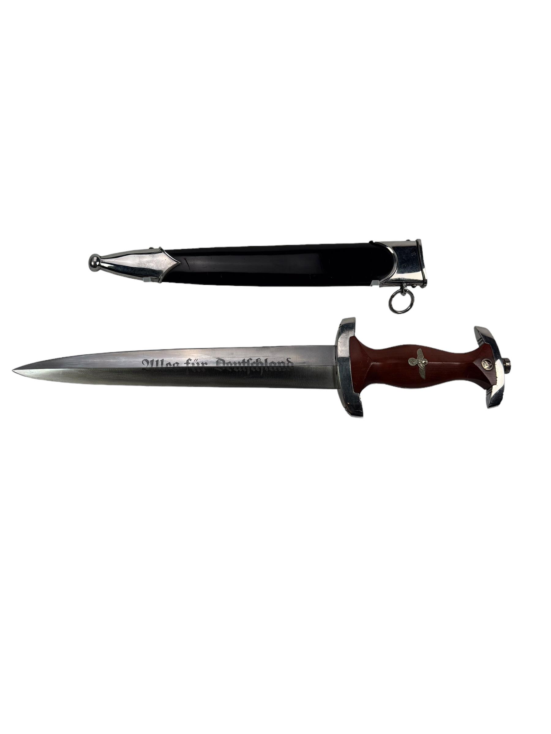 German WW2 Third Reich SA (Sturmabteilung) NSKK Dagger with Sheath and "DRGM" Assman marked hanger