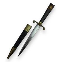 American Revolutionary Period Masonic Dagger - Skull & Crossbones Hilt with Sheath
