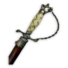 American Revolutionary War Dog Head Silver Hilt Sword - Hallmarked 1770