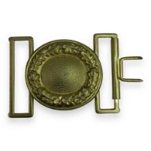 German WW2 Brass Buckle - Two-Piece Construction with Oak Leaf Wreath - Post War