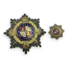 Spanish WW2-Era Military Merit Order Star "AL MERITO EN CAMPANA" - With Rare Lapel Pin
