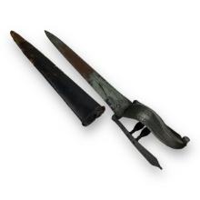Rare 17th Century Indian Hooded Katar with Sheath