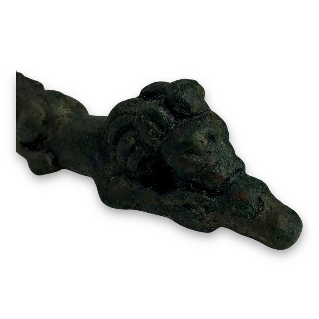 Unique Bronze Age Iron Sword Hilt –  “Sleeping Lion” Design – Blade Lost to Time