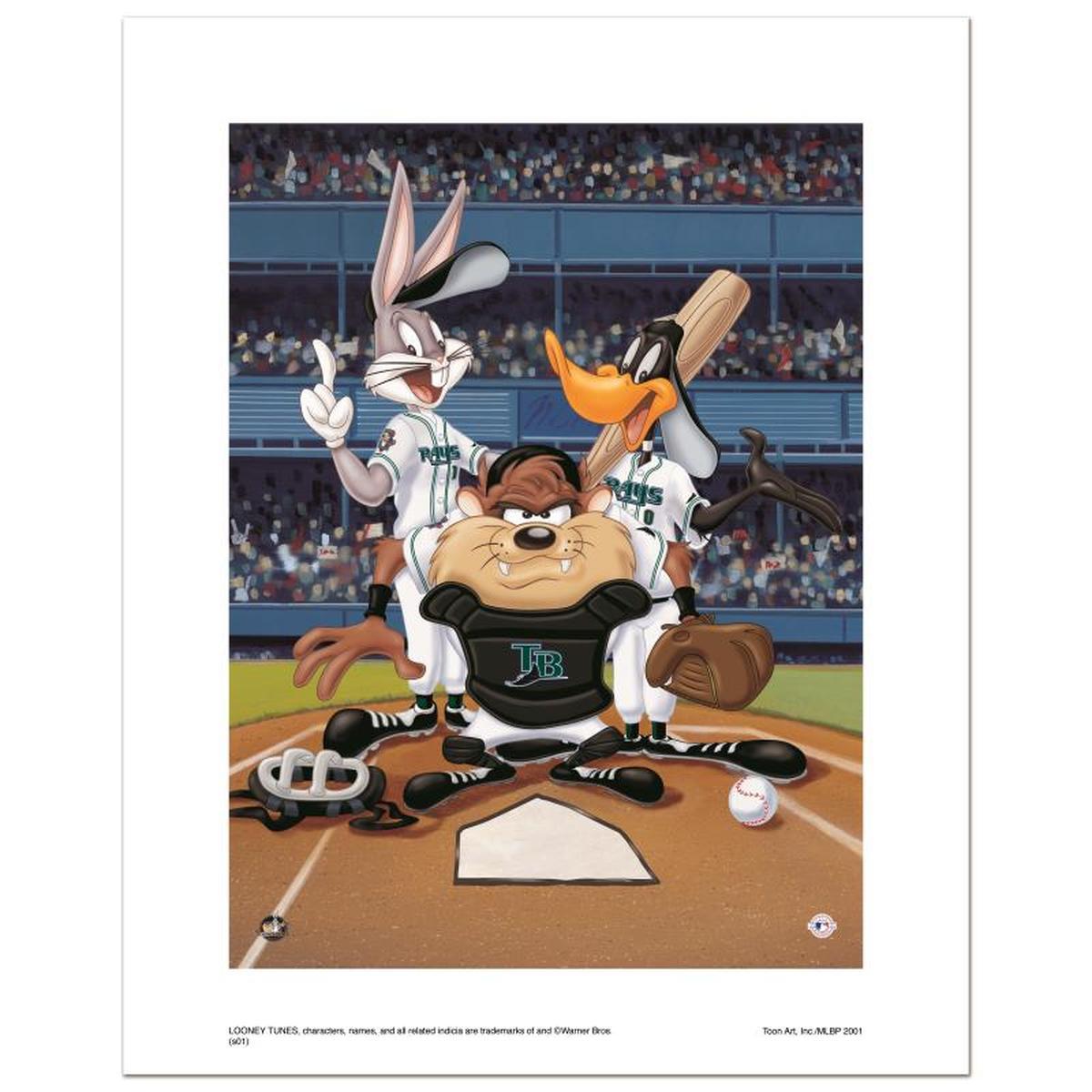 At the Plate (Devil Rays) Numbered Limited Edition Giclee from Warner Bros. with Certificate of A...