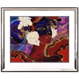 Martiros Manoukian, "Golden Shimmer" Framed Limited Edition Mixed Media Silkscreen, PP Numbered and